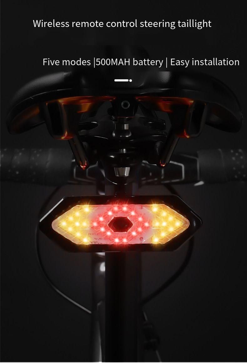 Fahrradheck Kabellose USB-Fernbedienung Blinker Mountainbike LED-Warnlicht Wiederaufladbare Reitausrüstung_voghion.com