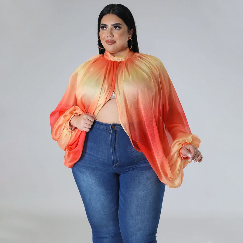 Damen-Oberteil in Übergröße, Übergröße, Damenbekleidung, Rundhalsausschnitt, offener Rücken, Chiffon-Schnüroberteil für Damen_voghion.com