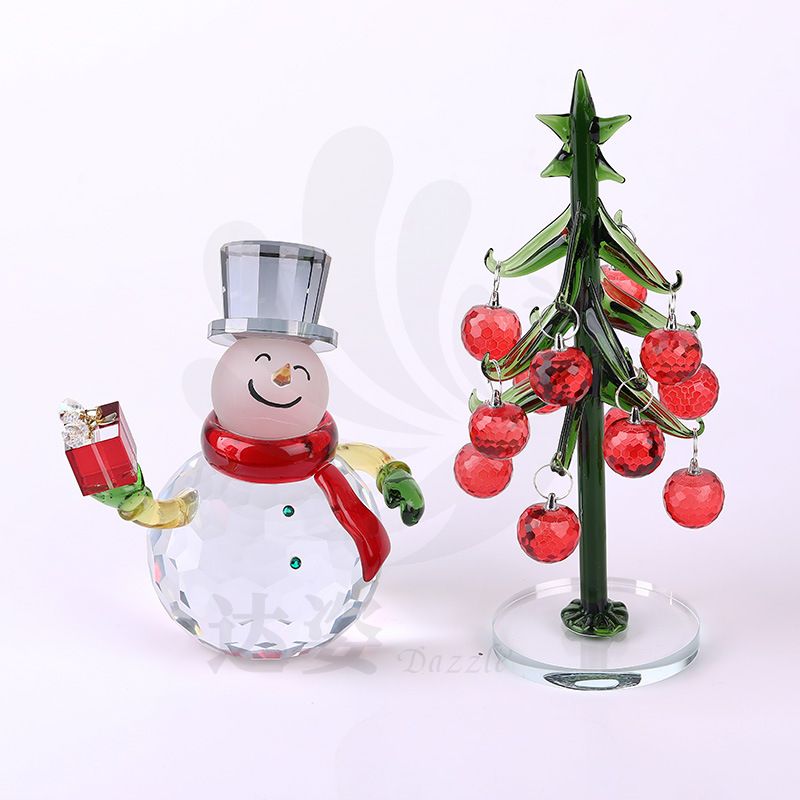 Dazhi Crystal Eve Gift For Male And Female Friends Decorations Snowman Christmas Tree_voghion.com