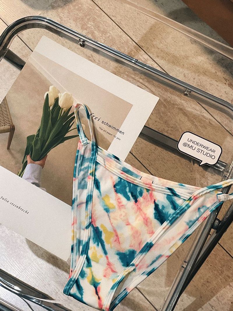 Módní spodní prádlo graffiti květina osobnost čistá touha ledové hedvábí květinový letní vzor bezešvé sexy dívka ženské plavky bikiny_voghion.com