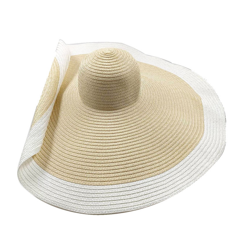 Nuovi arrivi, cappello di paglia estivo da viaggio, da spiaggia, sottile, traspirante, colorato, alla moda, con tesa oversize da 25 cm._voghion.com