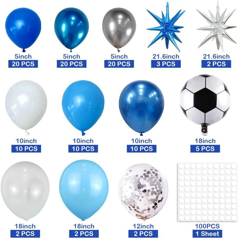 Football Theme Balloon Chain Set Blue Exploding Star Balloon Boy Birthday Party Decoration Supplies Inflatable_voghion.com