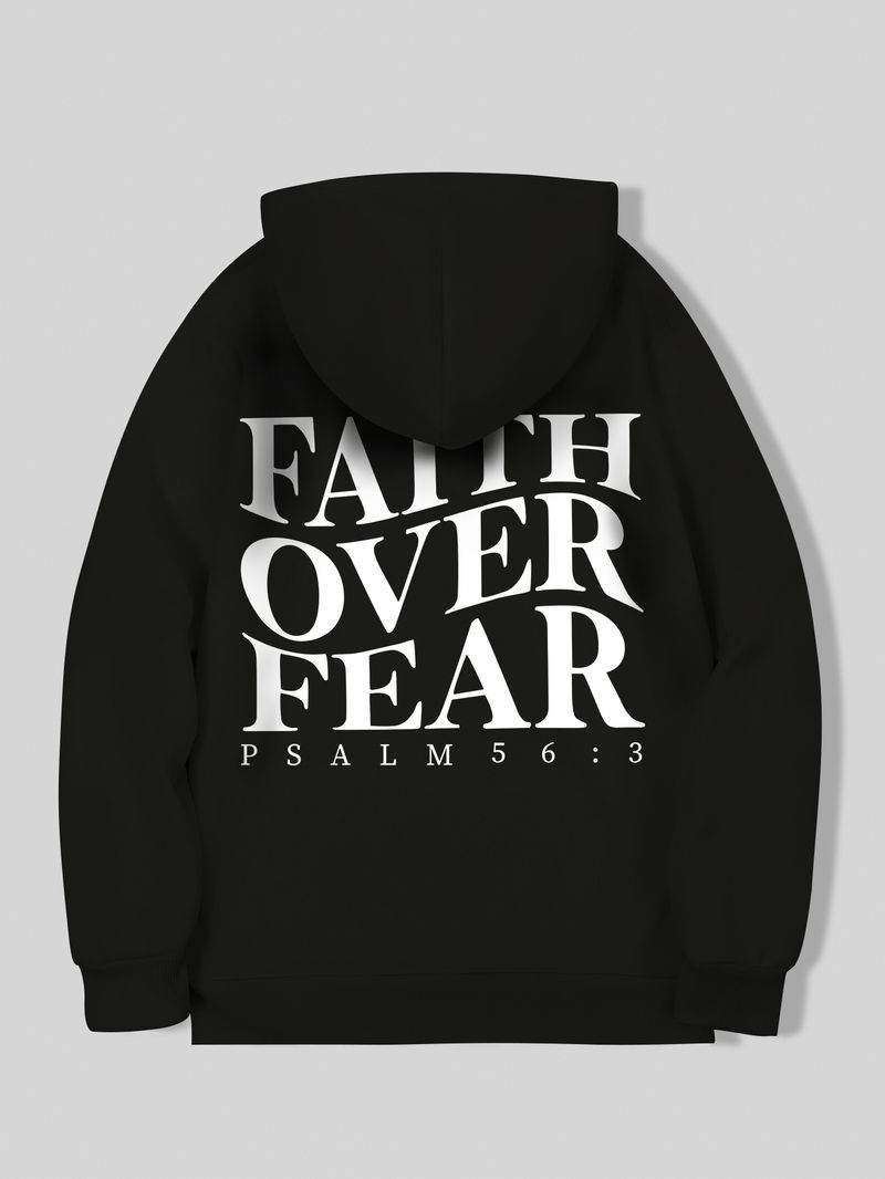 Felpa con cappuccio cristiana "Fede contro la paura" Felpa con cappuccio cristiana Felpa con cappuccio di Gesù Felpa con cappuccio alla moda Versetto della Bibbia Uomini e donne possono essere estetici 2024_voghion.com