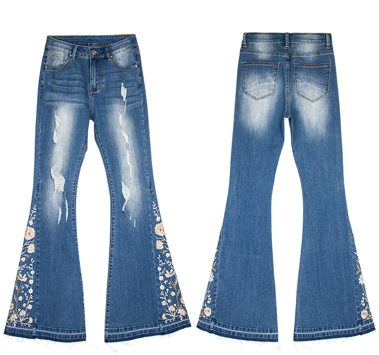 Γυναικεία ρούχα με τζιν για γυναίκες Βαριά βιομηχανία τρισδιάστατο κέντημα 3D Γυναικείο τζιν παντελόνι_voghion.com