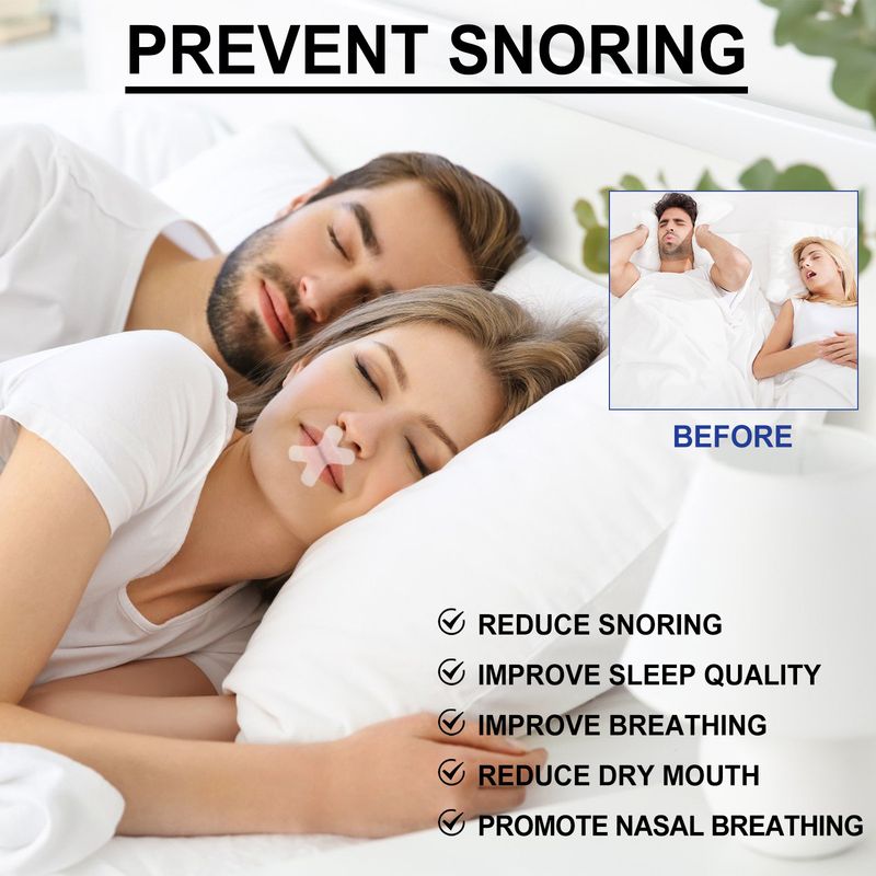 Nastro antirussamento, sigillatura del sonno, antirussamento, respirazione con apertura della bocca, cura del sonno, nastro per respirazione chiusa_voghion.com