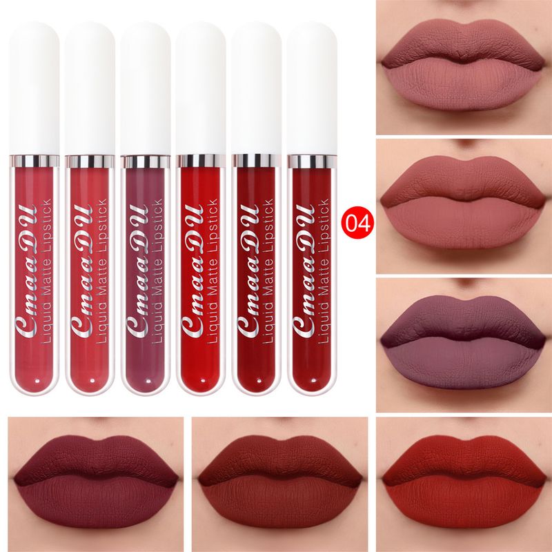 Lápiz labial líquido mate antiadherente, resistente al agua, brillo labial de larga duración, brillo labial aterciopelado de alta pigmentación, cosméticos de belleza, regalo de maquillaje para niñas_voghion.com