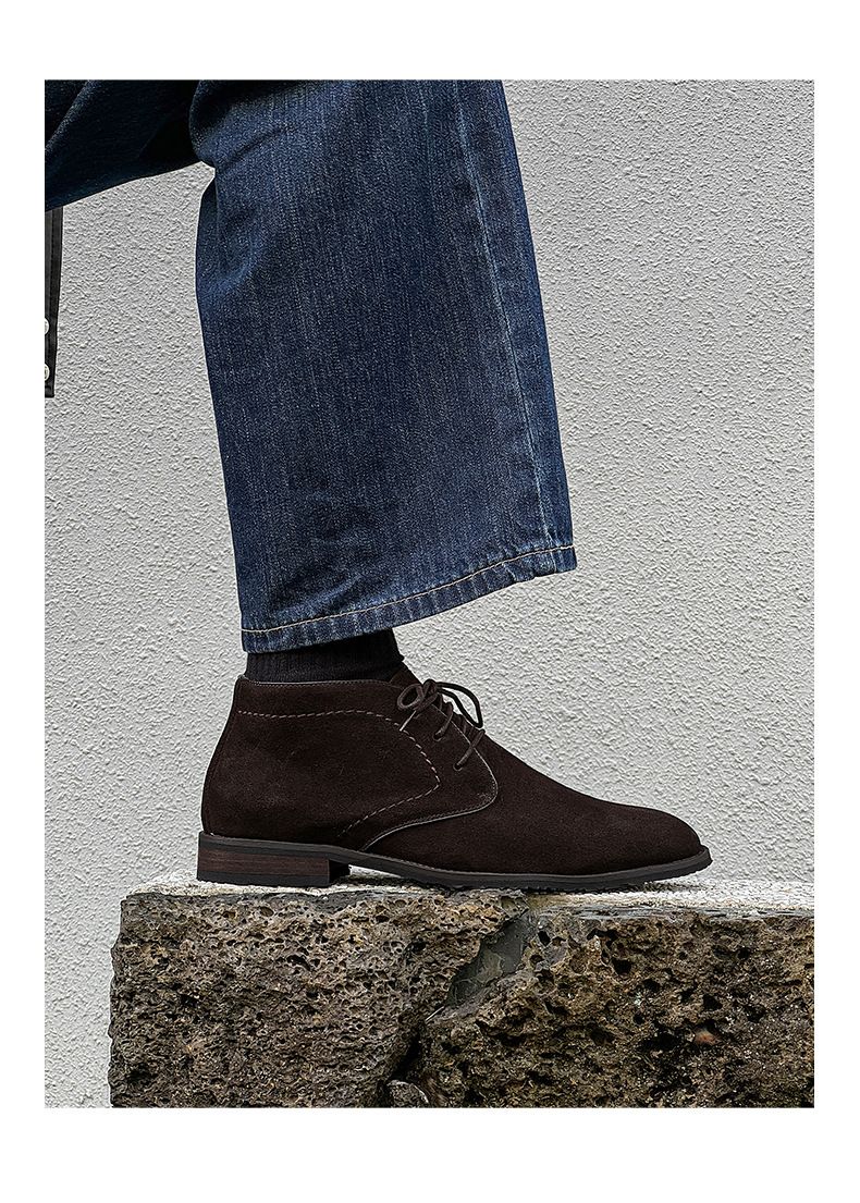 Wind wasserdichte Wildleder-Kurzstiefel mittlere Hilfe Retro Herrenstiefel Martin Boots_voghion.com