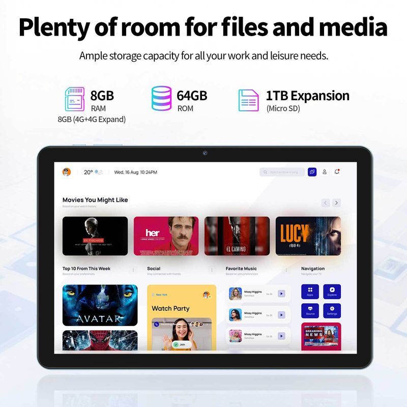 10,1-Zoll-Tablet mit Tastatur und Maus Octa-Core Dual-Band 5G WiFi 6 Box Lautsprecher Tablet-Computer_voghion.com