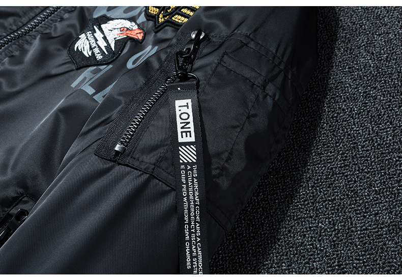 Jackett Männer Fréijoer an Hierscht Pilotjackett Plus déck Aarbechtskleeder Trendy Mark Duebelsäiteg Zwee-Wear Baseball Uniform_voghion.com