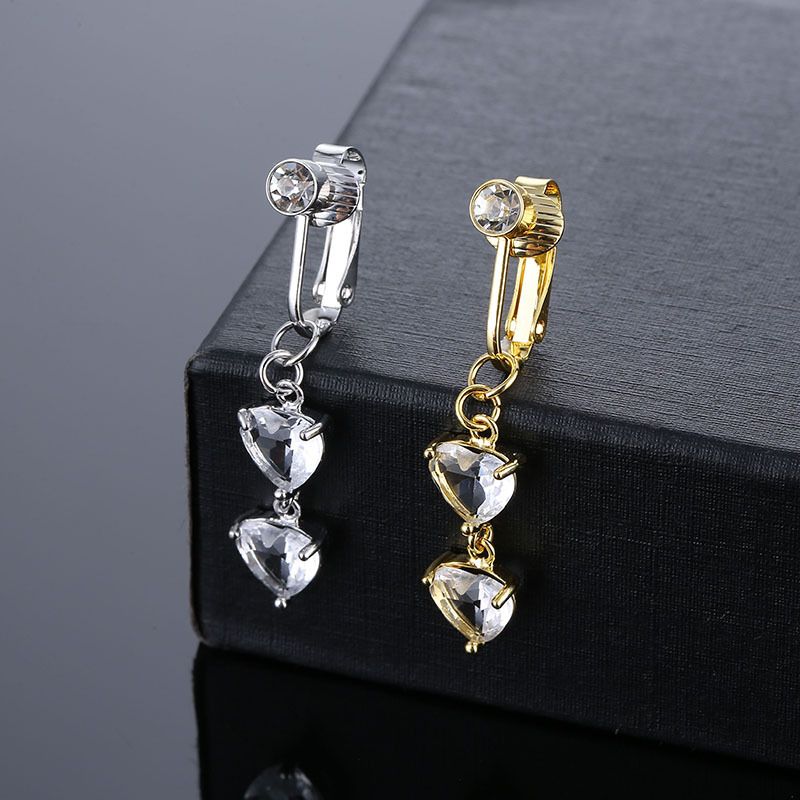 Anello per ombelico, piercing all'ombelico, clip a cuore, su ombelicale, non pircing per ombelico, orecchino per cartilagine, ornamento per il corpo_voghion.com