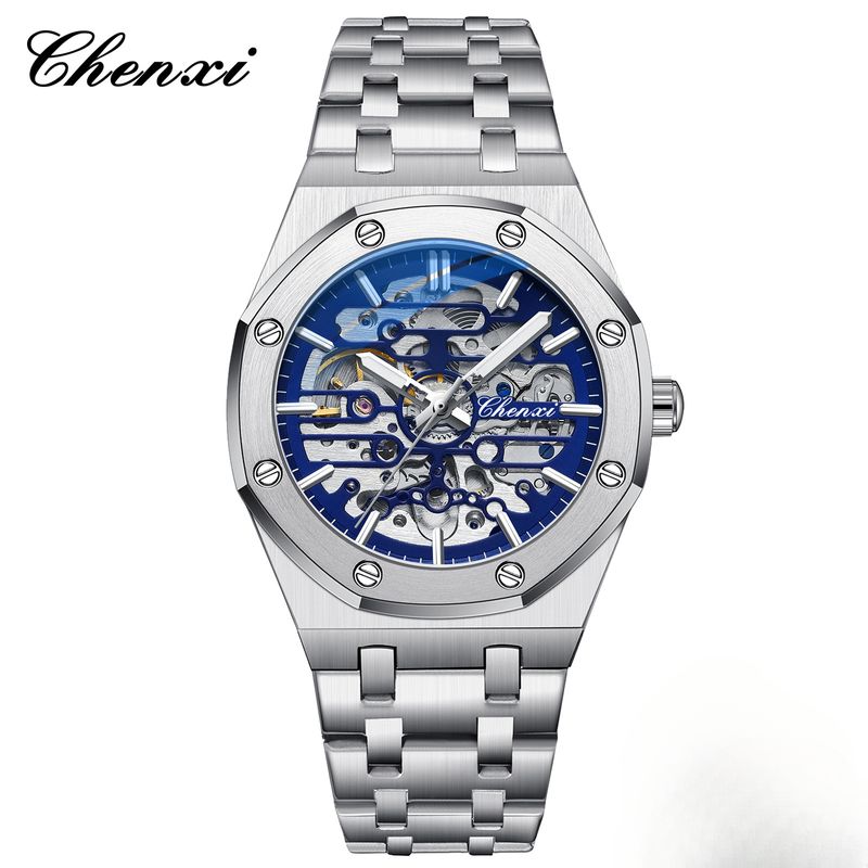 Hochwertige, skelettierte, automatische mechanische Herrenuhr_voghion.com