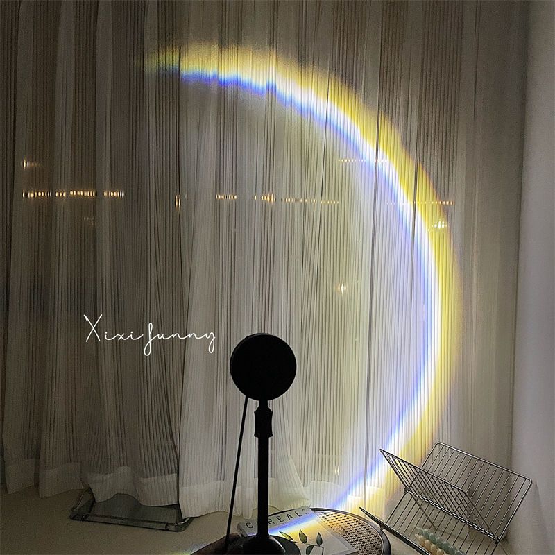 【Coleção de 40000 pessoas】 Ins minimalista lua projeção quarto internet famosa atmosfera arco-íris noite menina coração_voghion.com