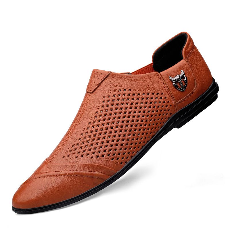 Lässige Herren-Bootsschuhe aus weichem Leder, kleine Lederschuhe_voghion.com