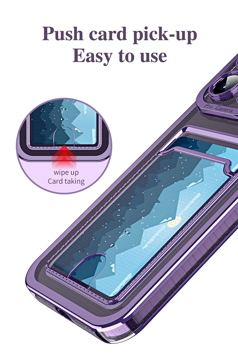 Transparent Card Slot Bag Plating Phone Cover For Samsung Galaxy S25 S24 S23 S22 S21 Ultra Plus S20 FE Note 20 Clear_voghion.com