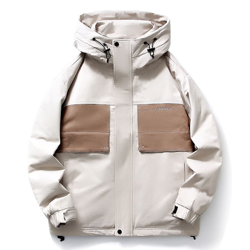 Winter new down men's American fashion brand printed casual hooded stand up collar workwear windproof waterproof warm_voghion.com