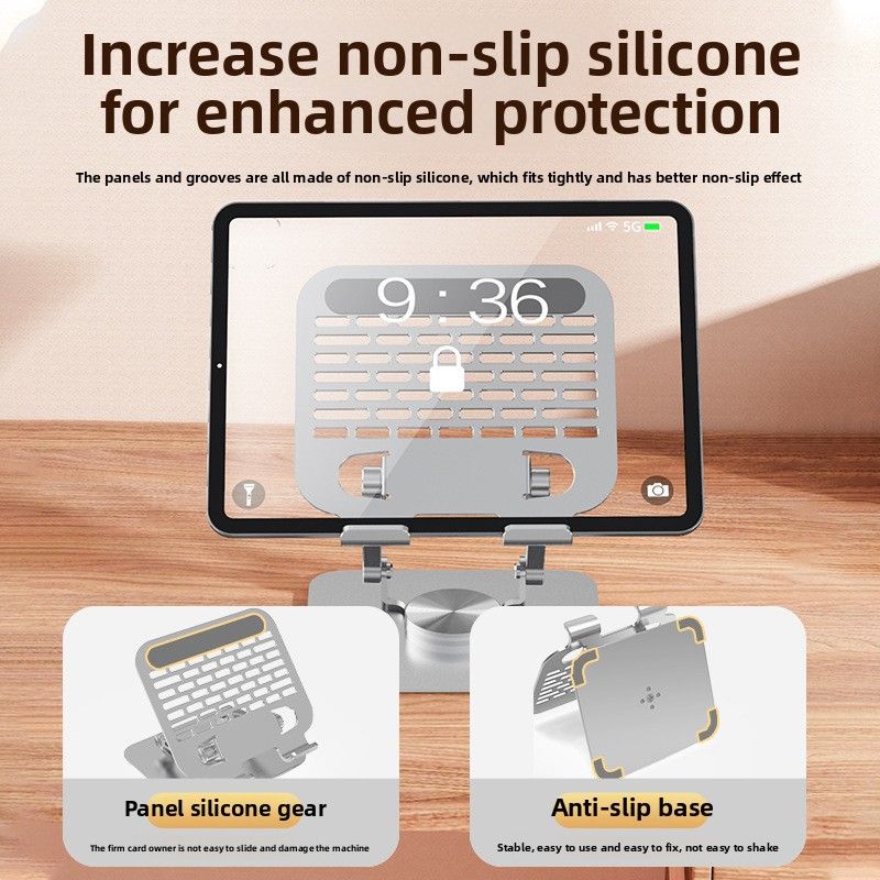 Desktop Holder, Mobile Phone Tablet, Computer Holder 360-degree Rotating Metal, High-end Lazy Live Broadcast Drama Chasing Artifact_voghion.com