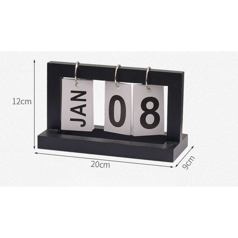Wooden Flip Page Minimalist Home, Study, Dormitory, Desktop, Desk Perpetual Calendar, Props, Decorations,_voghion.com