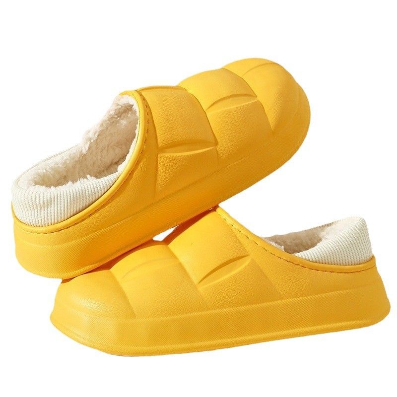 Tasche und wasserdichte Damen im Winter mit Plüschisolierung, Schuhe für Paare, Baumwollpantoffeln mit geräuschlosem Fell, Panda-spezifisch_voghion.com