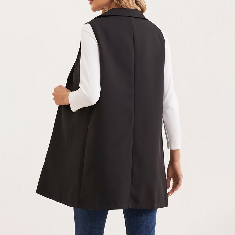 Blazer slim fit senza maniche versatile da donna, nuovo modello 2024, per pendolari_voghion.com