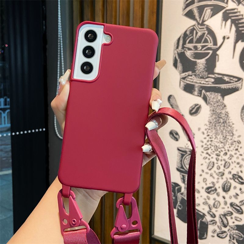 Étui de téléphone à bandoulière pour Samsung Galaxy A16 A06 A55 A15 A05 A05S A35 A25 Coque arrière en silicone TPU souple_voghion.com