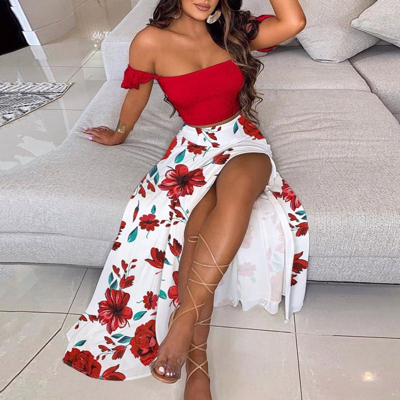 Rochie de vară pentru femei, 2024, cu croială slim fit, cu imprimeu boem francez, lungime medie, cu sutien_voghion.com