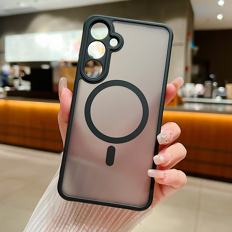 Matte Clear Case For Samsung Galaxy S25 S24 S23 S22 Ultra S24 Plus S23 FE Magnetic For Wireless Charging Phone Cover_voghion.com