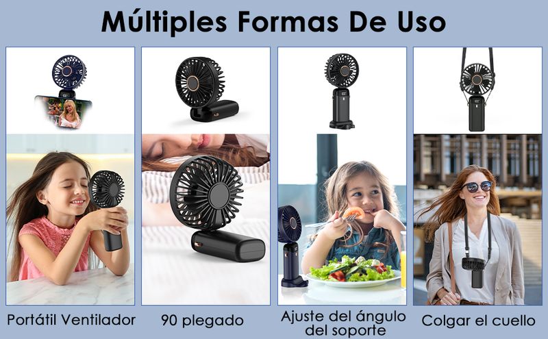 Elektrisk vifte Portable Air Conditioner Mini Cooler Oppladbare halsvifter for hjemmehånds usb-kondisjoneringsblader_voghion.com