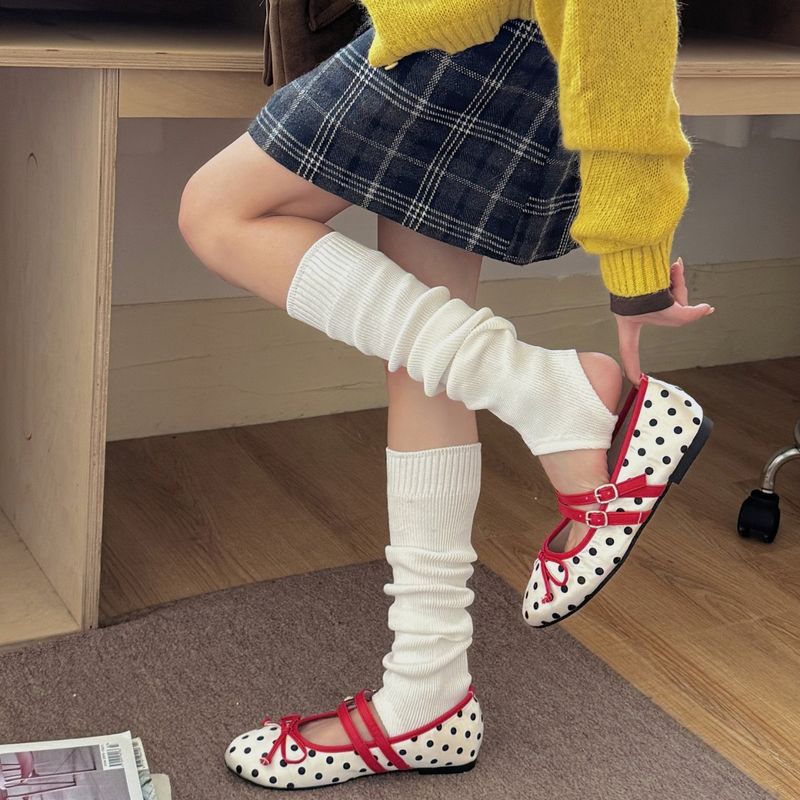 Mode Lässig Doppel-Nadel Fleece Socken 2025 Herbst/Winter Neue frauen Warme Beinlinge_voghion.com