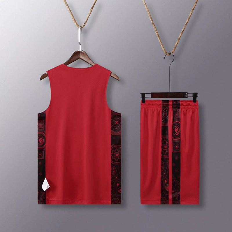 Costum de baschet cu două fețe, îmbrăcăminte sport lejeră pentru bărbați, uniformă personalizată pentru studenți, vestă imprimată,_voghion.com