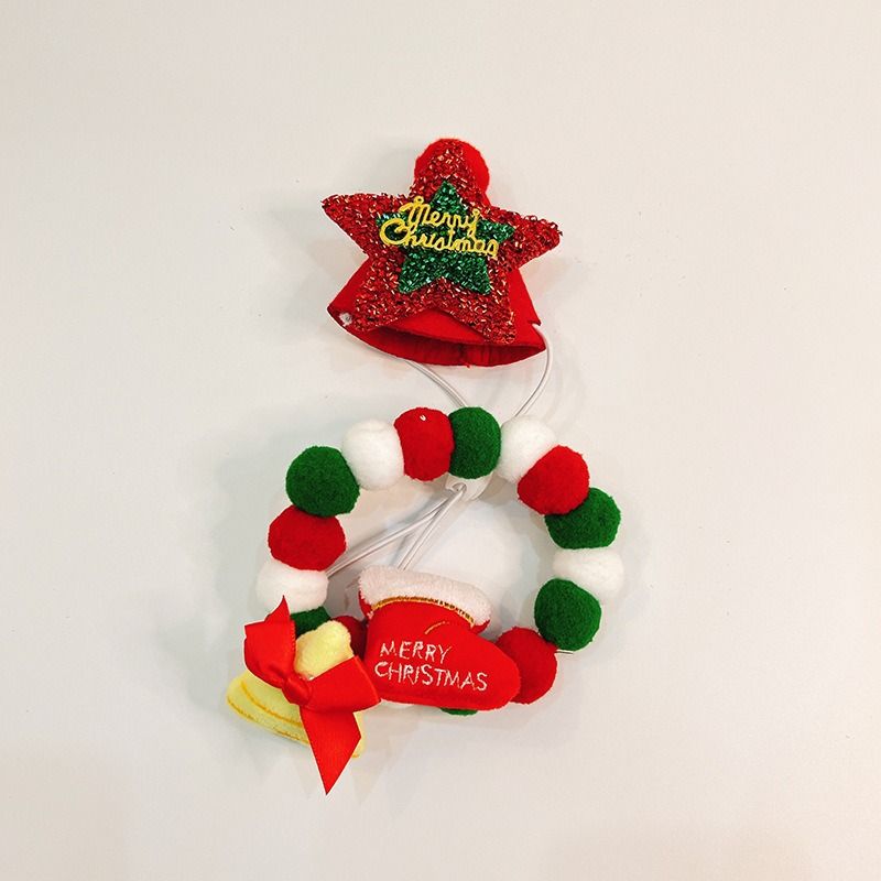 Collare per animali domestici di Natale, collare per cani, albero di Natale, vecchio, palla di pelo di alce, collana per cani, collare per gatti, decorazione_voghion.com