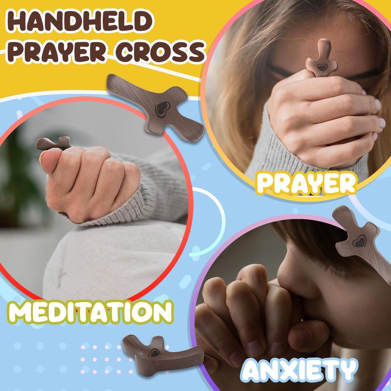 Hot-Selling Wooden Church Easter American Walnut Hand Piece Thumb Cross_voghion.com