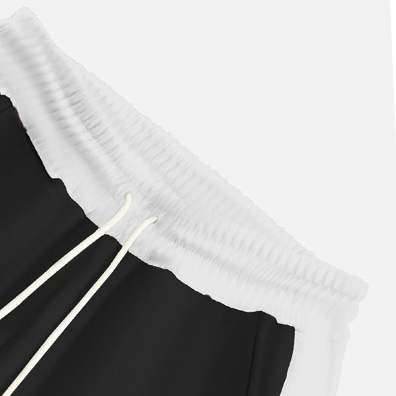 Calça de moletom masculina de lã pesada com cordão, calça de moletom casual para homens, calça de moletom confortável, calça reta de cintura alta_voghion.com