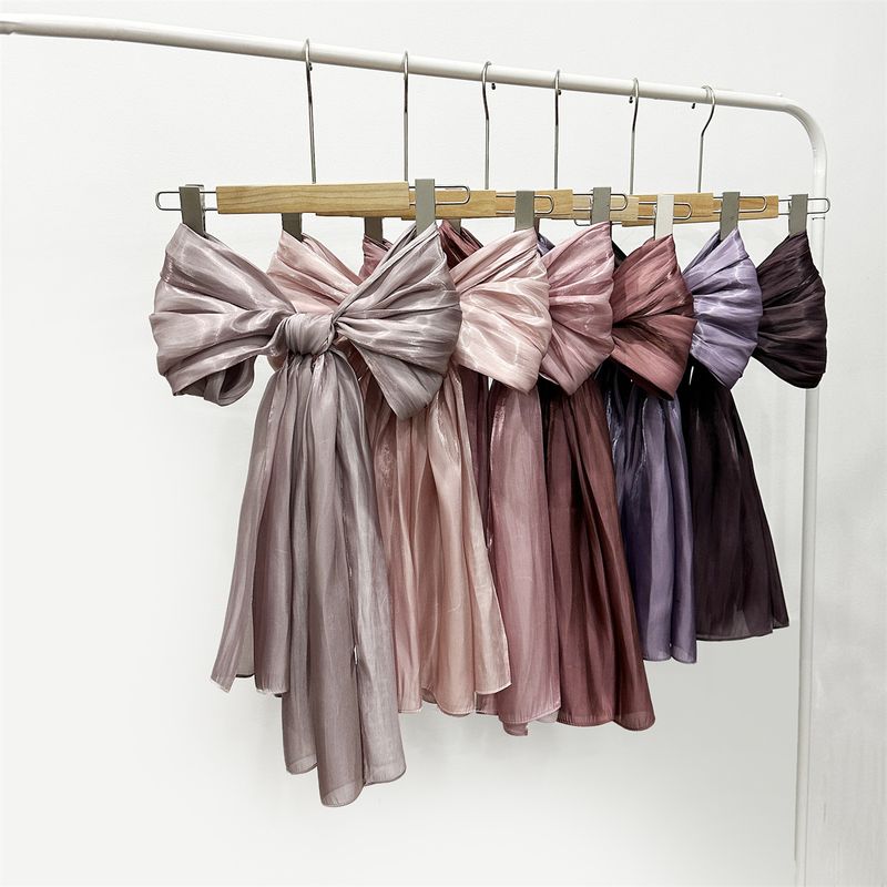 Unisex Solid color soft shimmering satin scarf women's scarf sunblock shawl Muslim_voghion.com