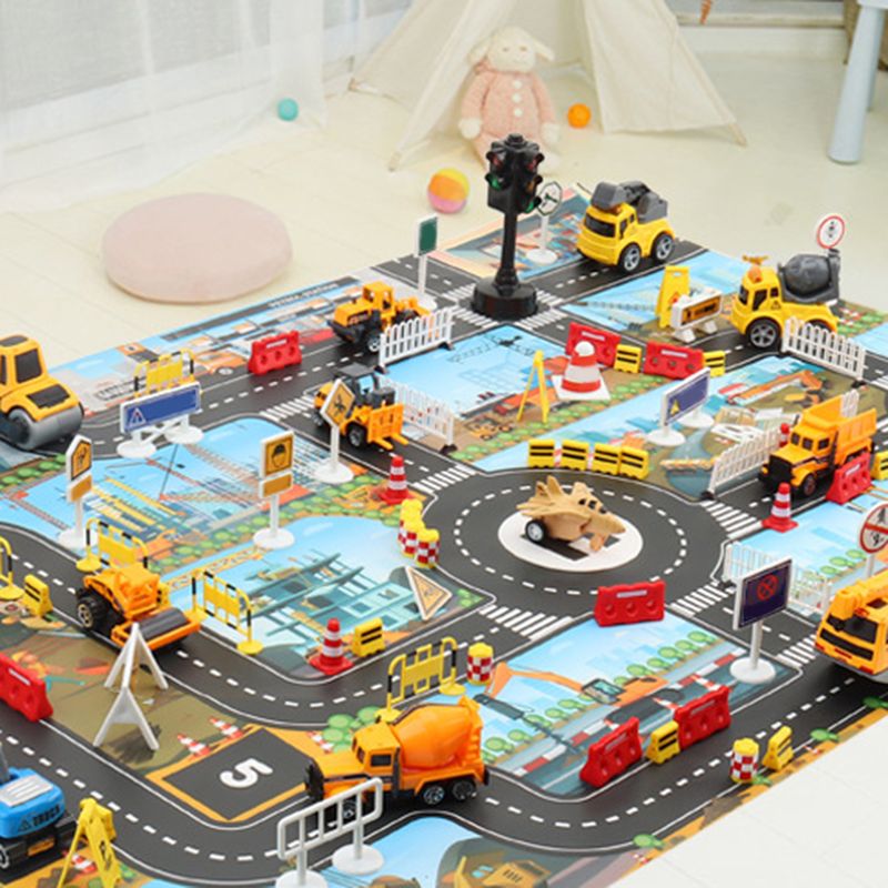 Tapete de juego para identificar habilidades, tela vívida, construcción urbana, ingeniería, mapa pequeño, juguete para niños_voghion.com