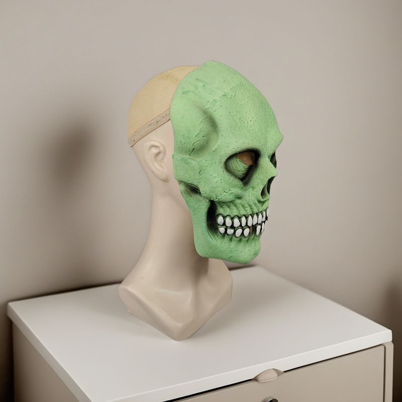 Maschera da teschio, cappuccio, spavento di Halloween, maschera spaventosa, casa stregata, travestimento, oggetti di scena, cosmetologia_voghion.com