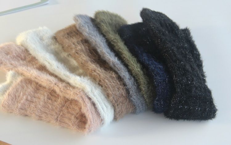 Chaussettes hautes Voyage Plush Feel en fil argenté, guêtres tendance style japonais, couvre-pieds chauds tricotés pour bottes_voghion.com