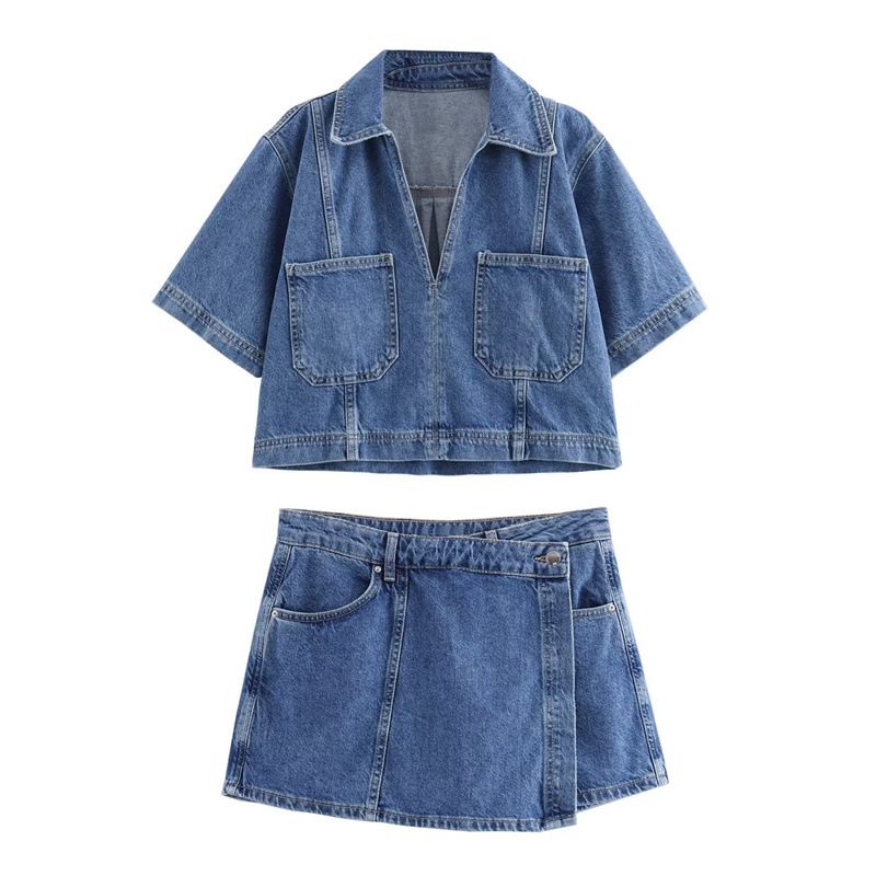2025 Summer New Short Shirt6164070Double-breasted Denim Skirt Pants6164068Women's Suit_voghion.com