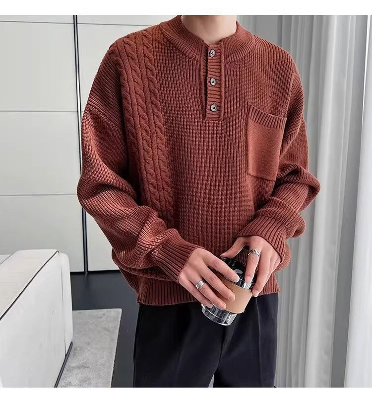 Herren-Zopfmusterpullover – Locker sitzender Rundhalspullover mit Strukturmuster (M-XXXL) – Atmungsaktive Polyestermischung für lässige und elegante Freizeitkleidung_voghion.com