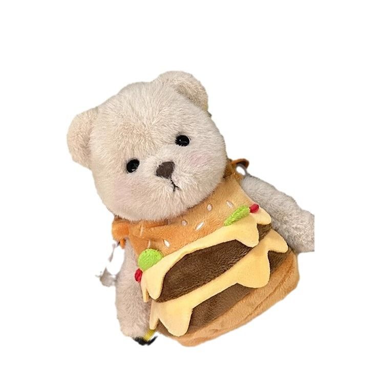 Borsa a tracolla in peluche a forma di bambola con artiglio di orso e patatine fritte, per donna_voghion.com
