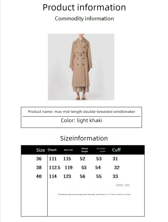MAX25 Autunno Nuovo Classico Facile da indossare Elegante Doppiopetto con lacci Colletto rovesciato Tinta unita Lungo Trench Coat_voghion.com