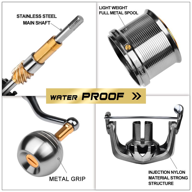 G Drag Sea Boat Lure Fishing Metal Stand Spinning Reel 4.8:1 Ultra Long Cast 6+1BB_voghion.com