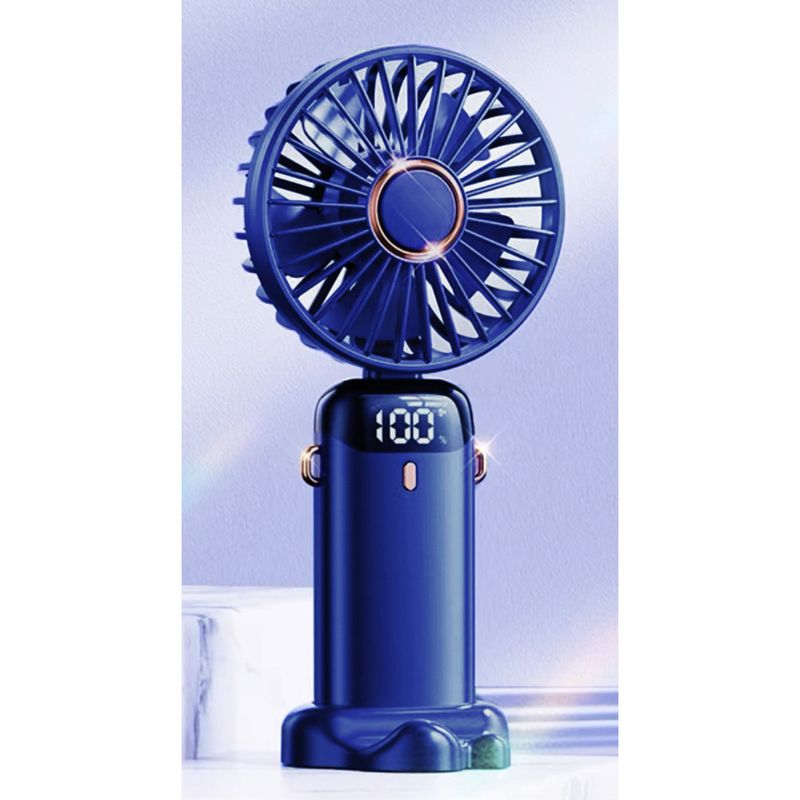 N15 Handheld USB Mini Portable Foldable Rechargeable Neck Hanging Digital Display Desktop Small Electric Fan_voghion.com