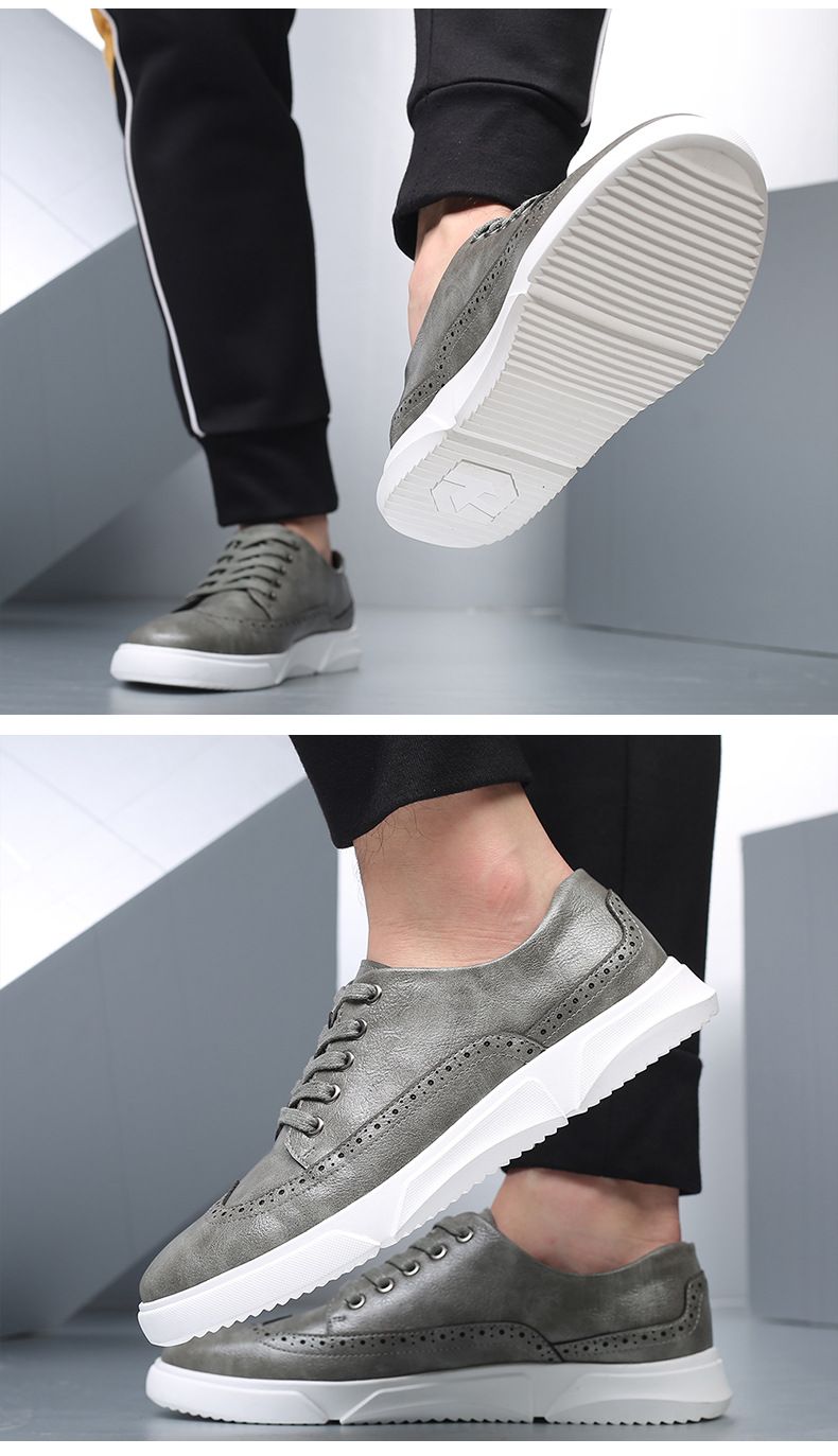 Herrenschuhe große Freizeitschuhe mit Schnürung im Brogue-Stil im Retro-Stil_voghion.com
