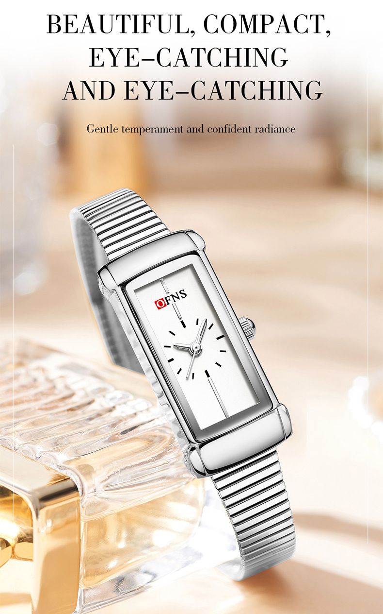 Women's Vintage-Inspired Watch – Elegant Rectangular Dial, Genuine Leather Strap, Water-Resistant, Quartz Movement_voghion.com