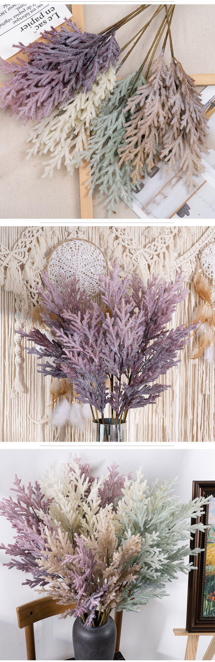 Fiore artificiale matrimonio produttore di paglia di pino INS stile decorazione domestica fiori artificiali all'ingrosso transfrontalieri MW09110_voghion.com