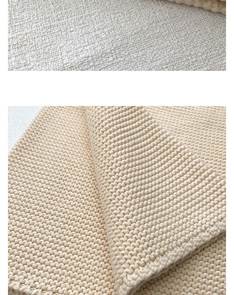 Zahome's same pure color cotton knitted baby simple nap multi-purpose thread blanket, air-conditioned leisure blanket_voghion.com