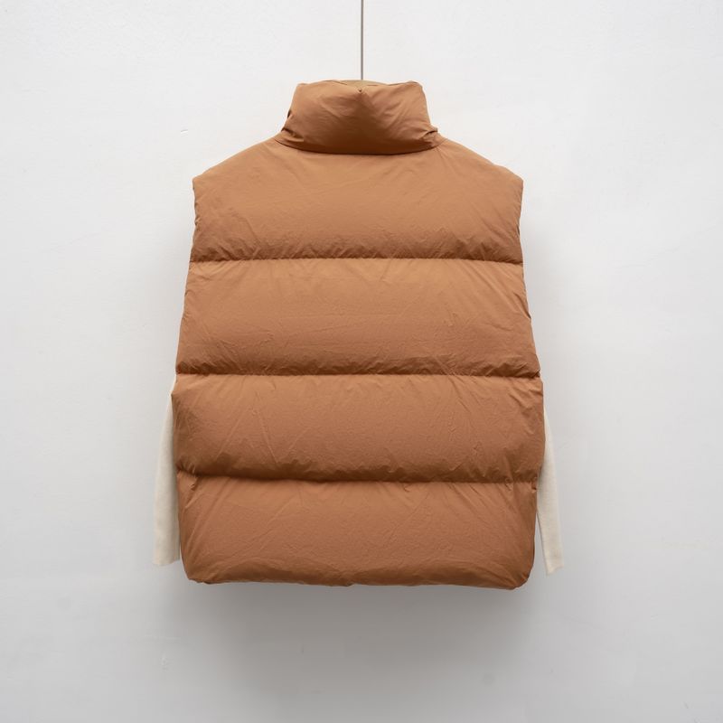 Pinghu Chixin Simple Casual Stand Collar Puffer Down Women New Autumn Winter Short Loose Vest_voghion.com