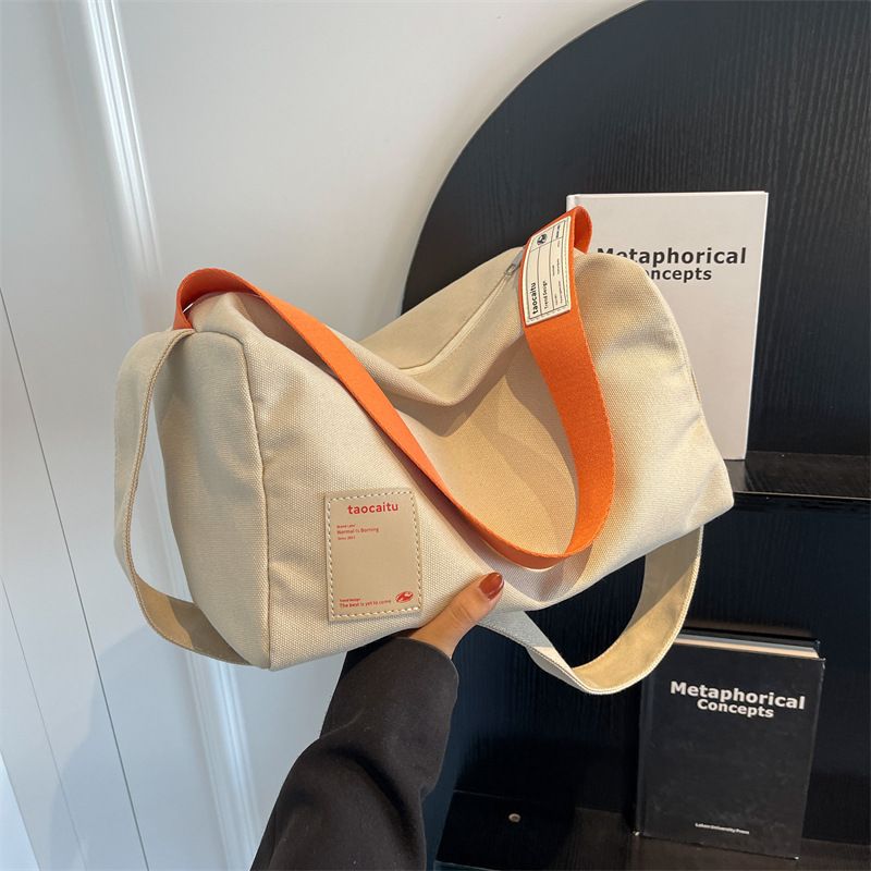 Borsa a tracolla in tela semplice e di grande capacità, nuova 2025, per studenti e donne_voghion.com