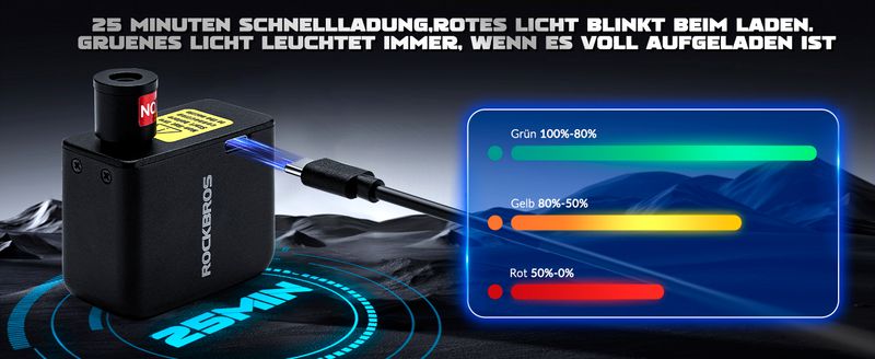 ROCKBROS Elektrische Fahrradpumpe 100PSI Vollautomatische Presta- und Schrader-Pumpe_voghion.com