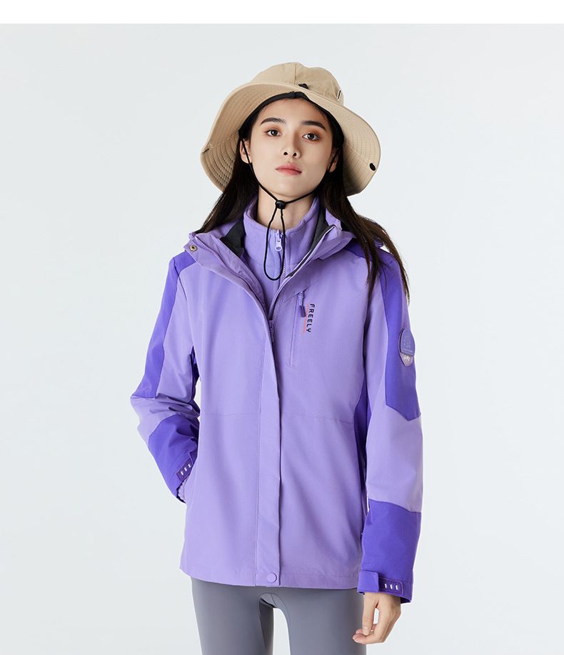 Giacca impermeabile 3 in 1 per coppie: fodera in pile staccabile, cappotto invernale antivento per uomo e donna (7 taglie, 7 colori)_voghion.com